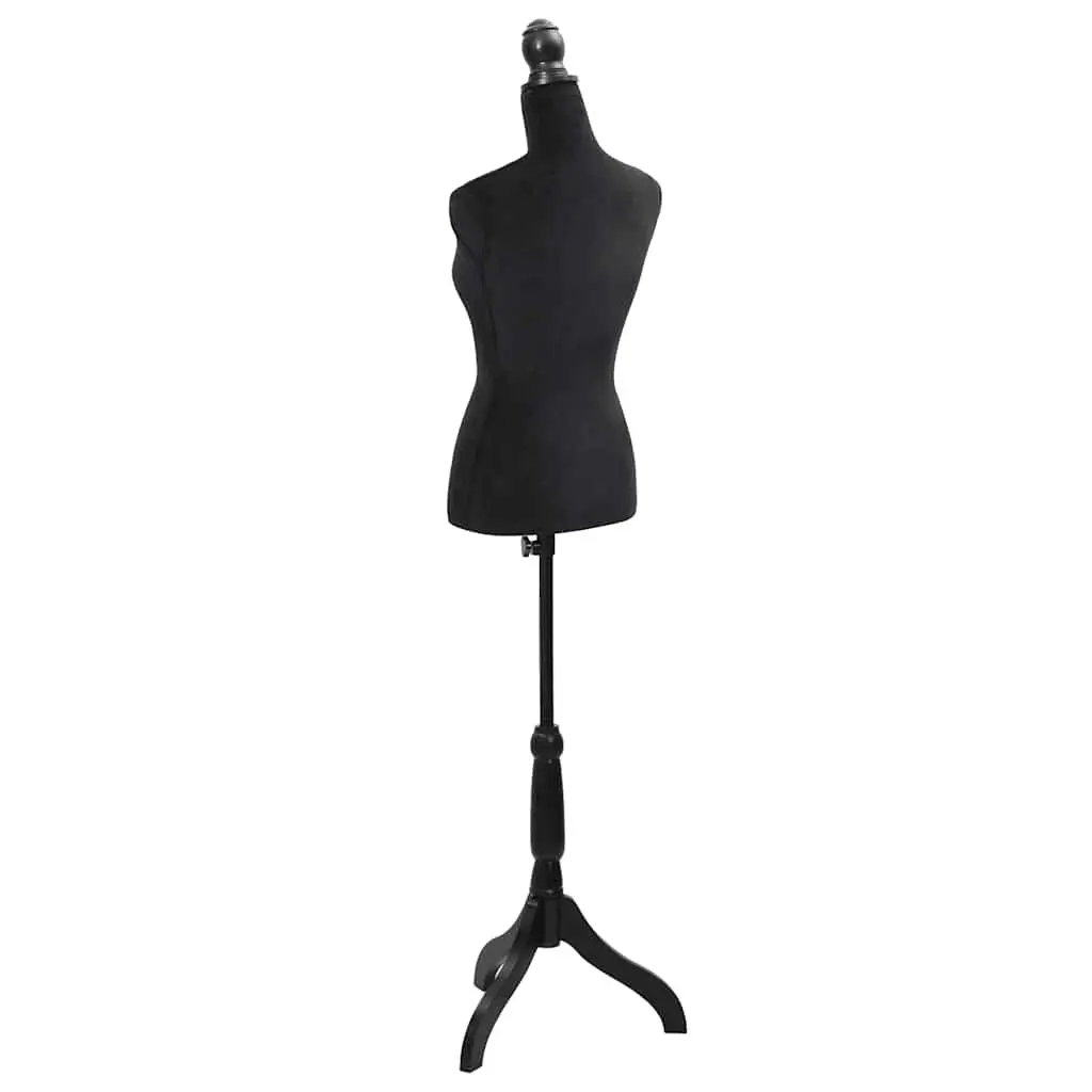 Bust Display Mannequin Velvet Adjustable Torso Black