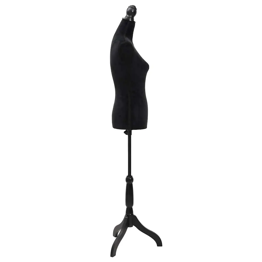 Bust Display Mannequin Velvet Adjustable Torso Black