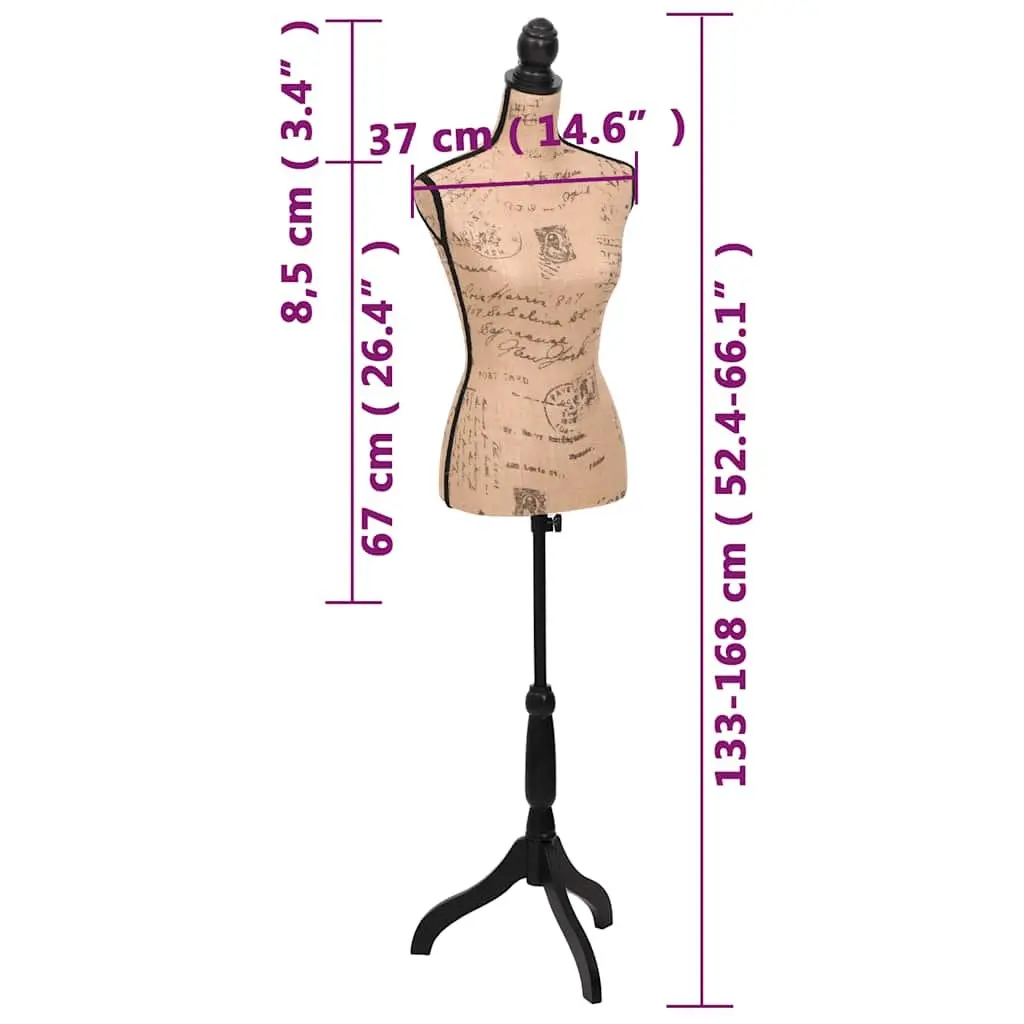 Adjustable Female Bust Mannequin for Fashion Display