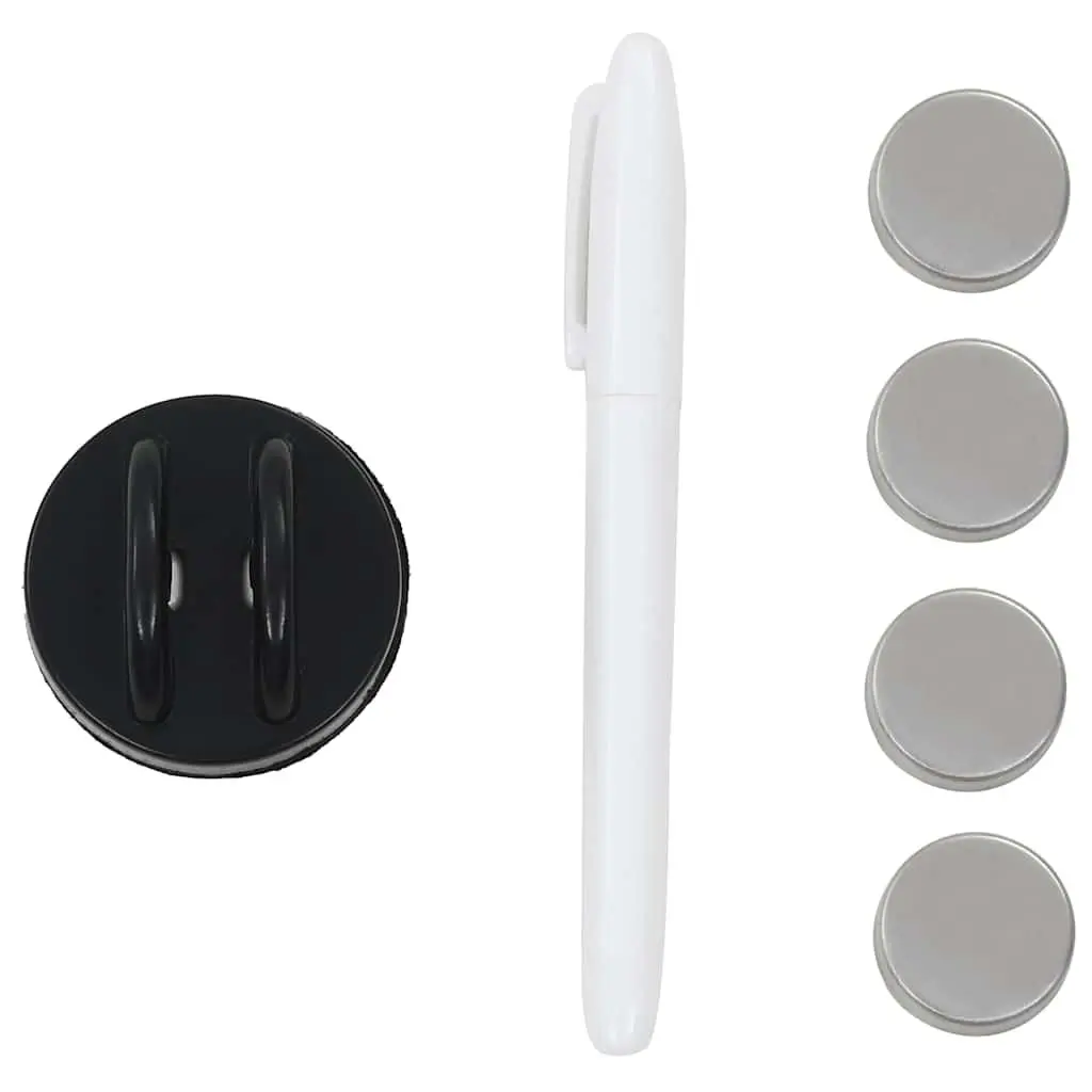 Magnetic Glass Dry Erase Board 60x40cm Black Wall Mounted