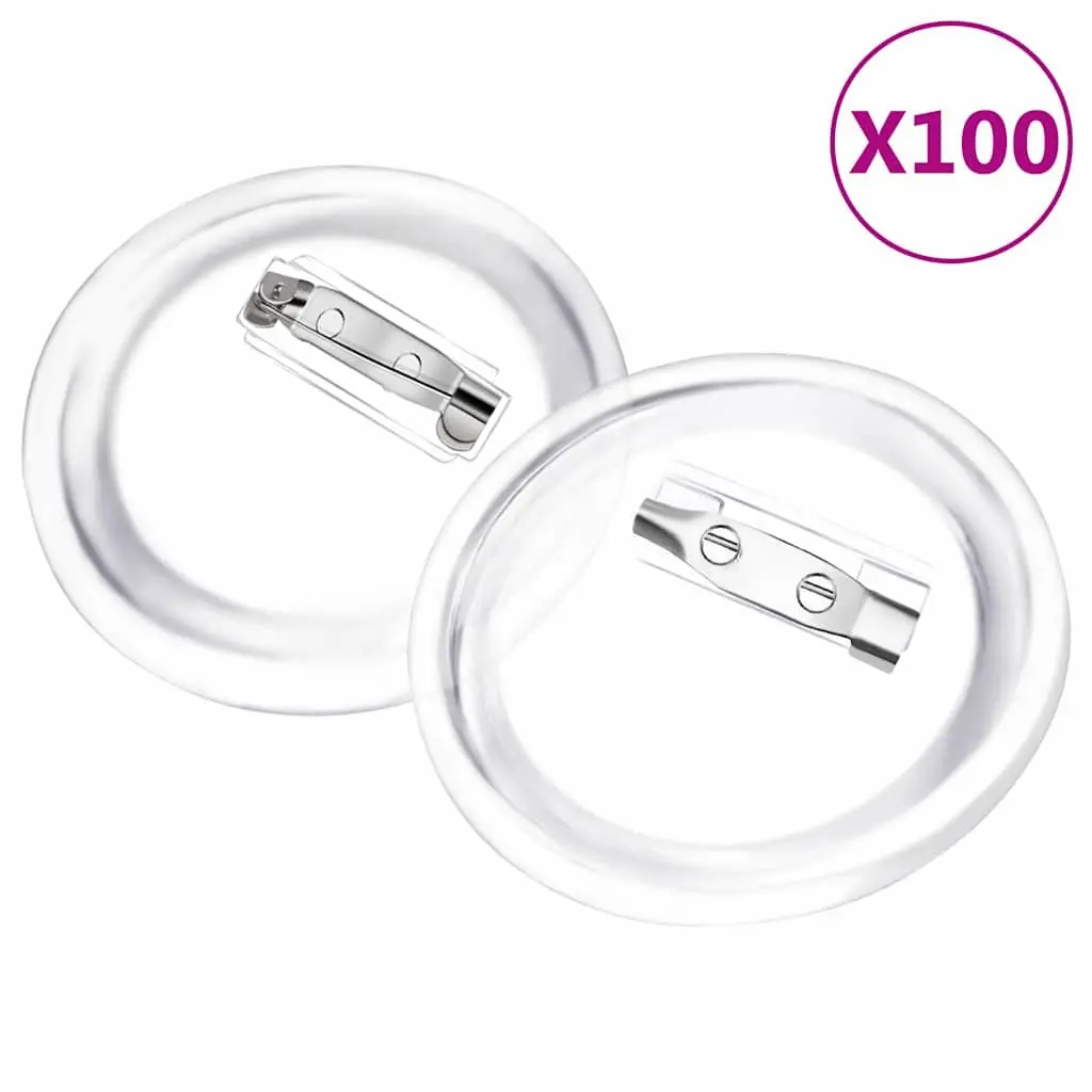 Button Badge Kit Acrylic 44mm Round Clear Transparent
