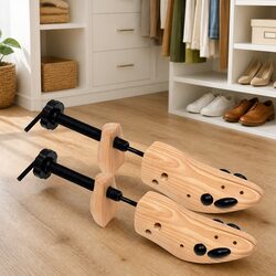 Premium Wooden Shoe Trees - 2 Pairs for Sizes 41-46