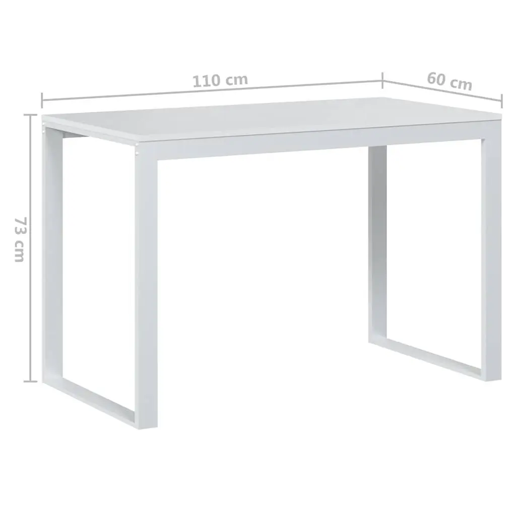 White Computer Desk 110x60x73 cm for Home Office