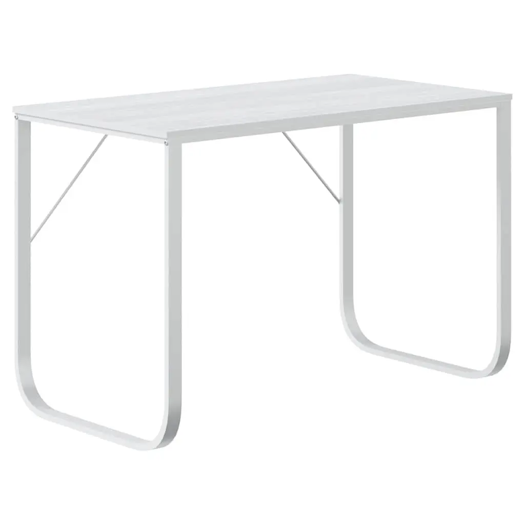White Computer Desk with Metal Frame 110x60x73cm