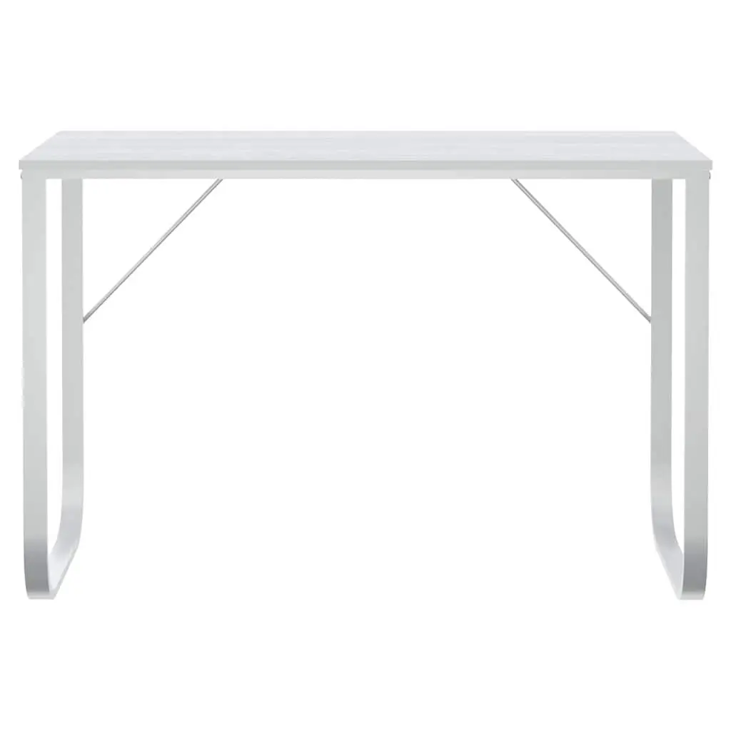 White Computer Desk with Metal Frame 110x60x73cm