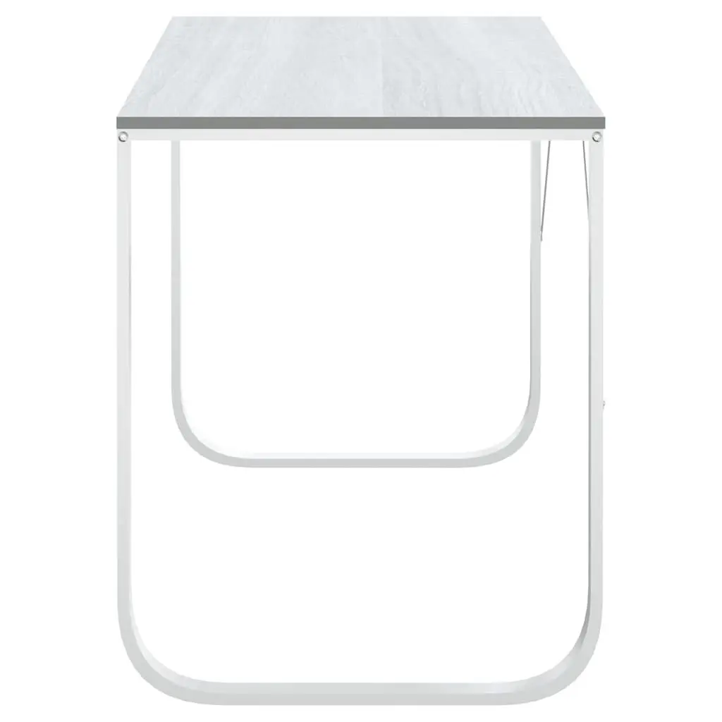 White Computer Desk with Metal Frame 110x60x73cm