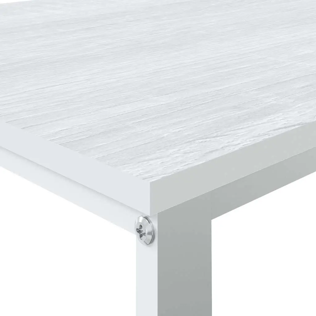 White Computer Desk with Metal Frame 110x60x73cm