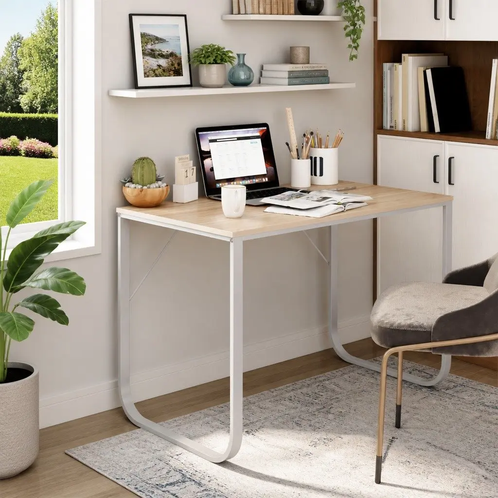 Engineered Wood Metal Frame Computer Desk