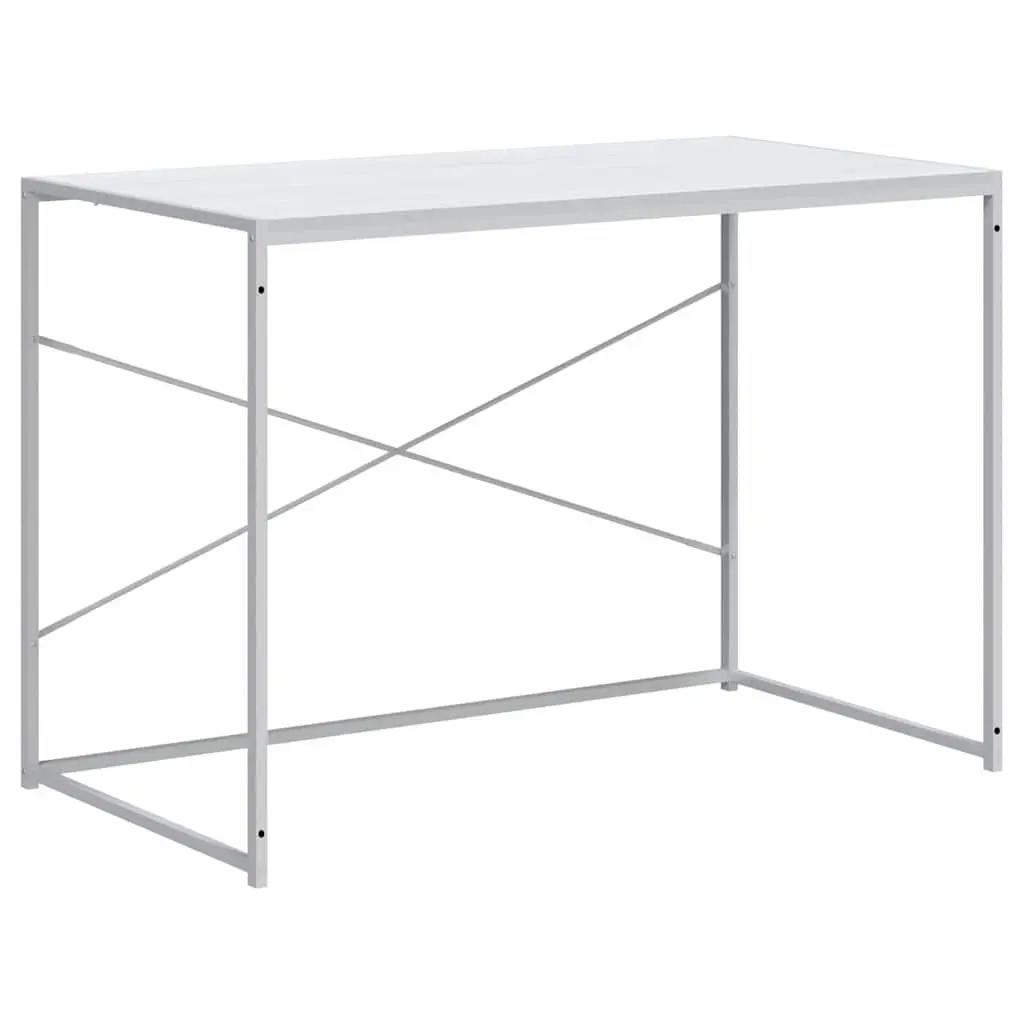 White Computer Desk with Sturdy Metal Frame