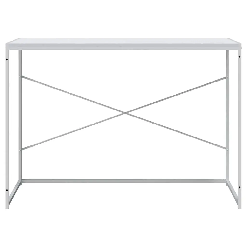 White Computer Desk with Sturdy Metal Frame