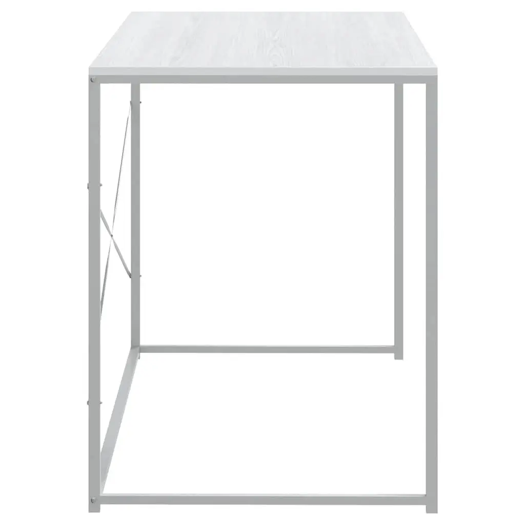 White Computer Desk with Sturdy Metal Frame