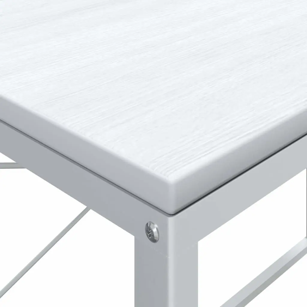 White Computer Desk with Sturdy Metal Frame