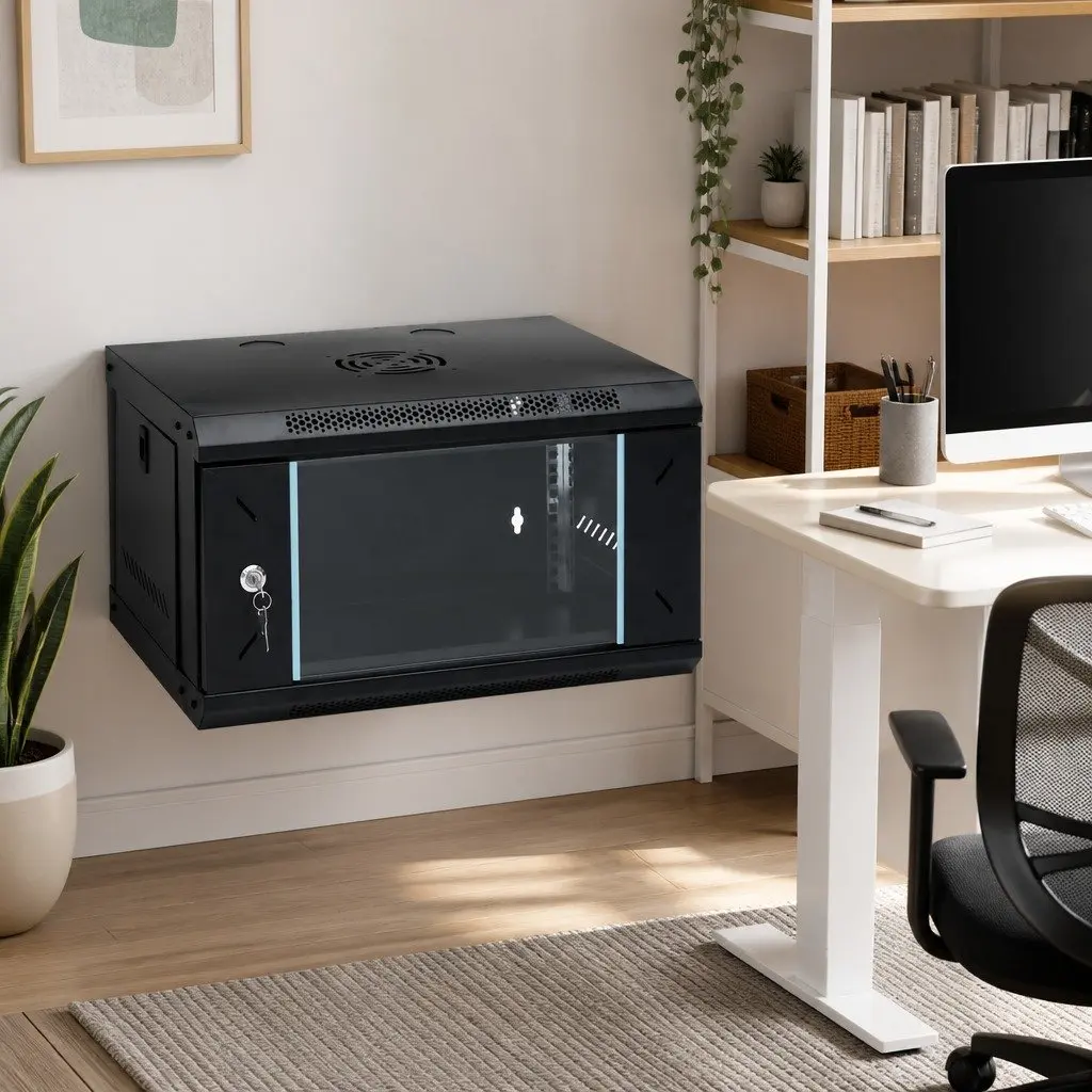 6U Network Cabinet Cold-Rolled Steel 53x40x30cm Black