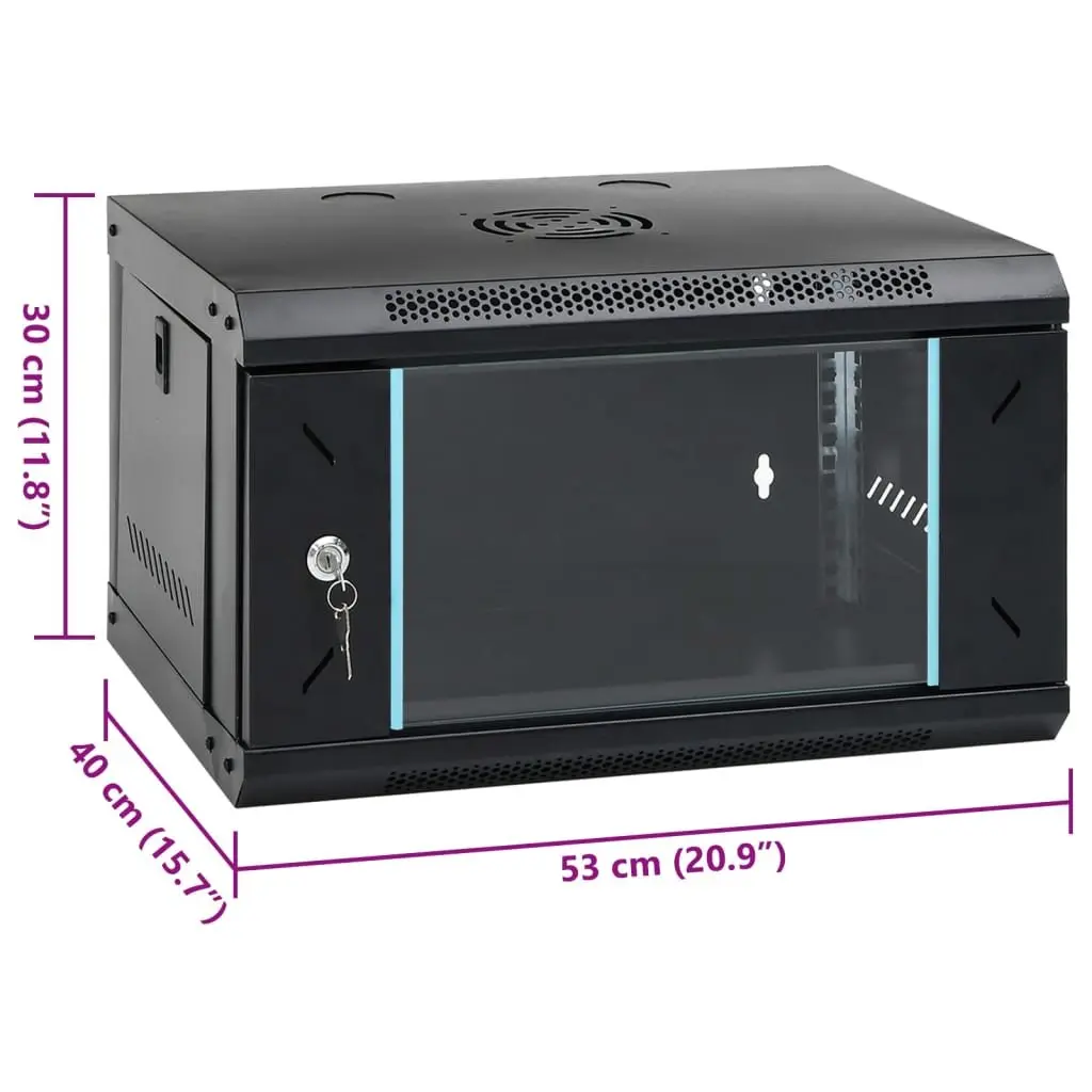 6U Network Cabinet Cold-Rolled Steel 53x40x30cm Black