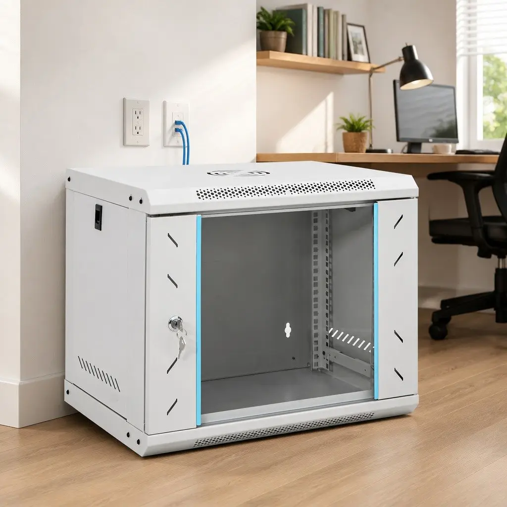 9U Wall Mounted Network Cabinet Cold-Rolled Steel 53x40x45 cm Grey