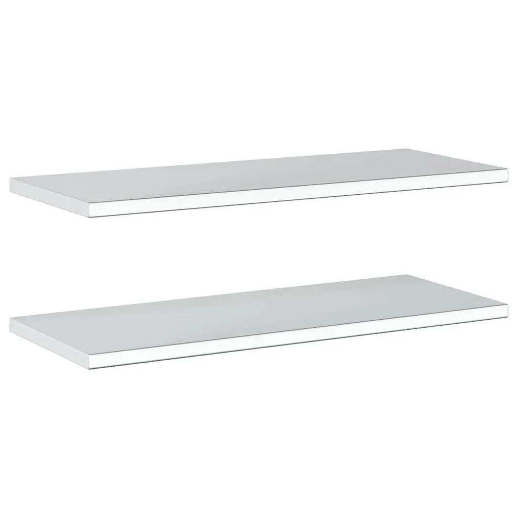 Wall Shelves Stainless Steel 100x40 cm Silver 2 Piece Floating Storage Display