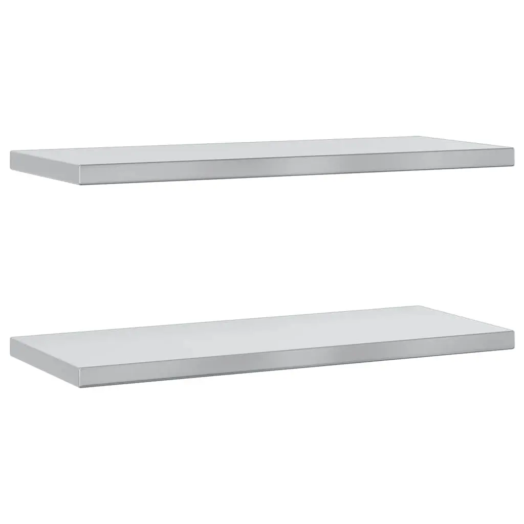 Wall Shelves Stainless Steel 75x30 cm Silver 2 Piece