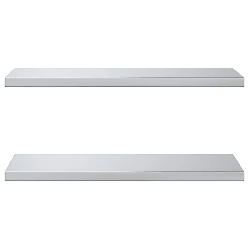Wall Shelves Stainless Steel 75x30 cm Silver 2 Piece