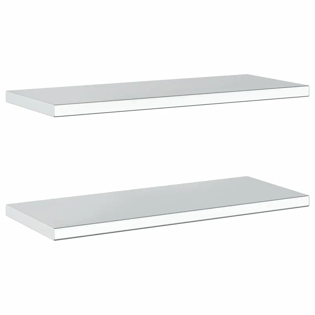 Wall Shelves Stainless Steel 75x30 cm Silver 2 Piece