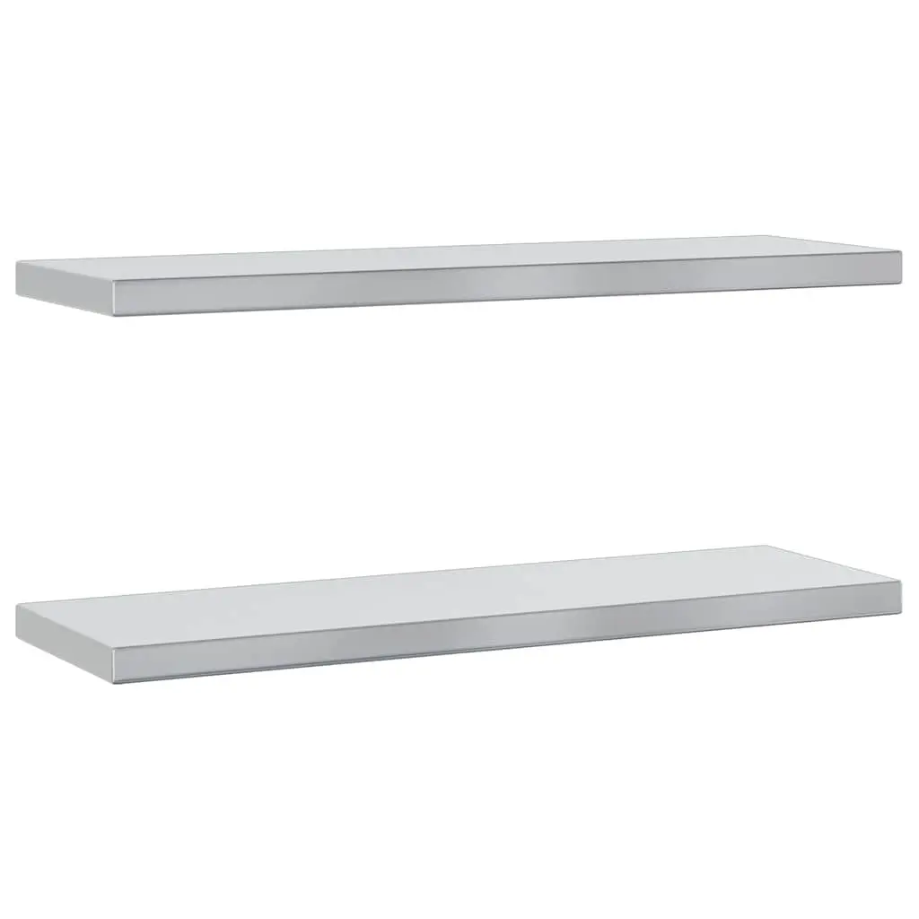 Silver Wall Shelves 2 pcs 75x23.5 cm Floating Rack