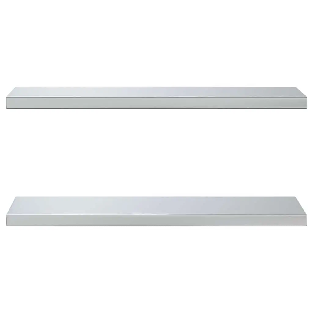 Silver Wall Shelves 2 pcs 75x23.5 cm Floating Rack