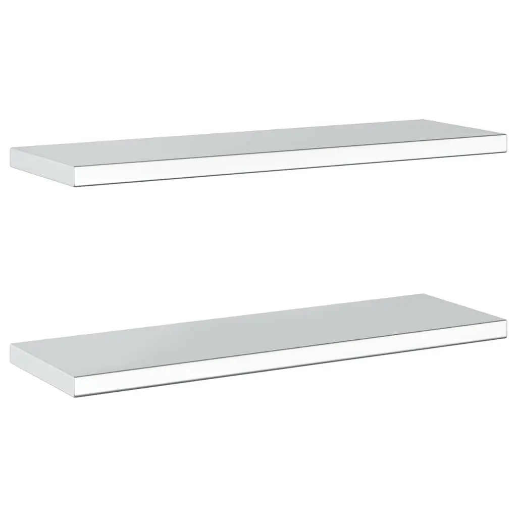 Silver Wall Shelves 2 pcs 75x23.5 cm Floating Rack