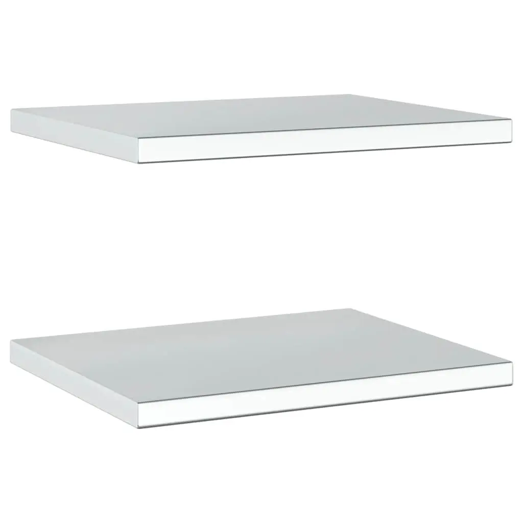 Wall Shelves Stainless Steel 50x40 cm Silver 2 Piece