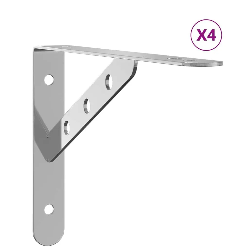 Shelf Brackets 4 Pieces Wall Mount Stainless Steel Shelving Support Hardware