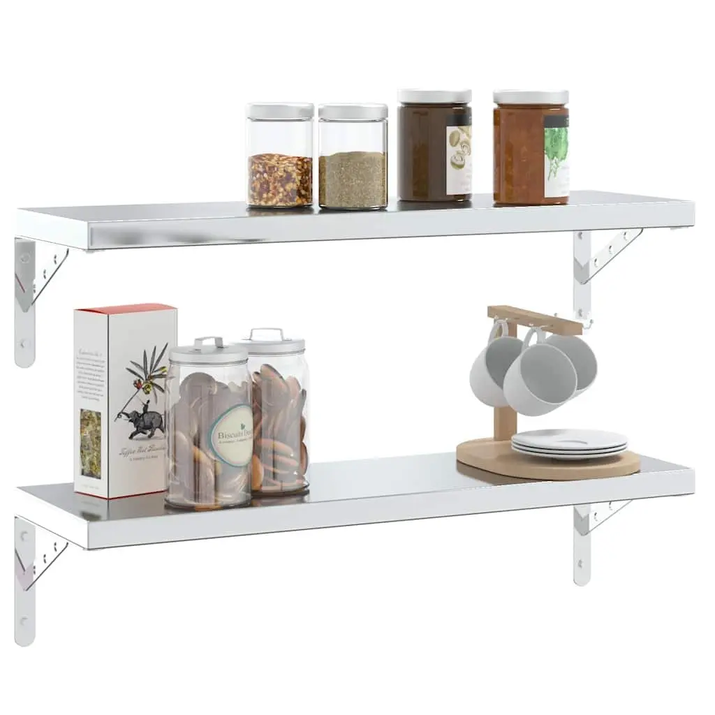 Shelf Brackets 4 Pieces Wall Mount Stainless Steel Shelving Support Hardware