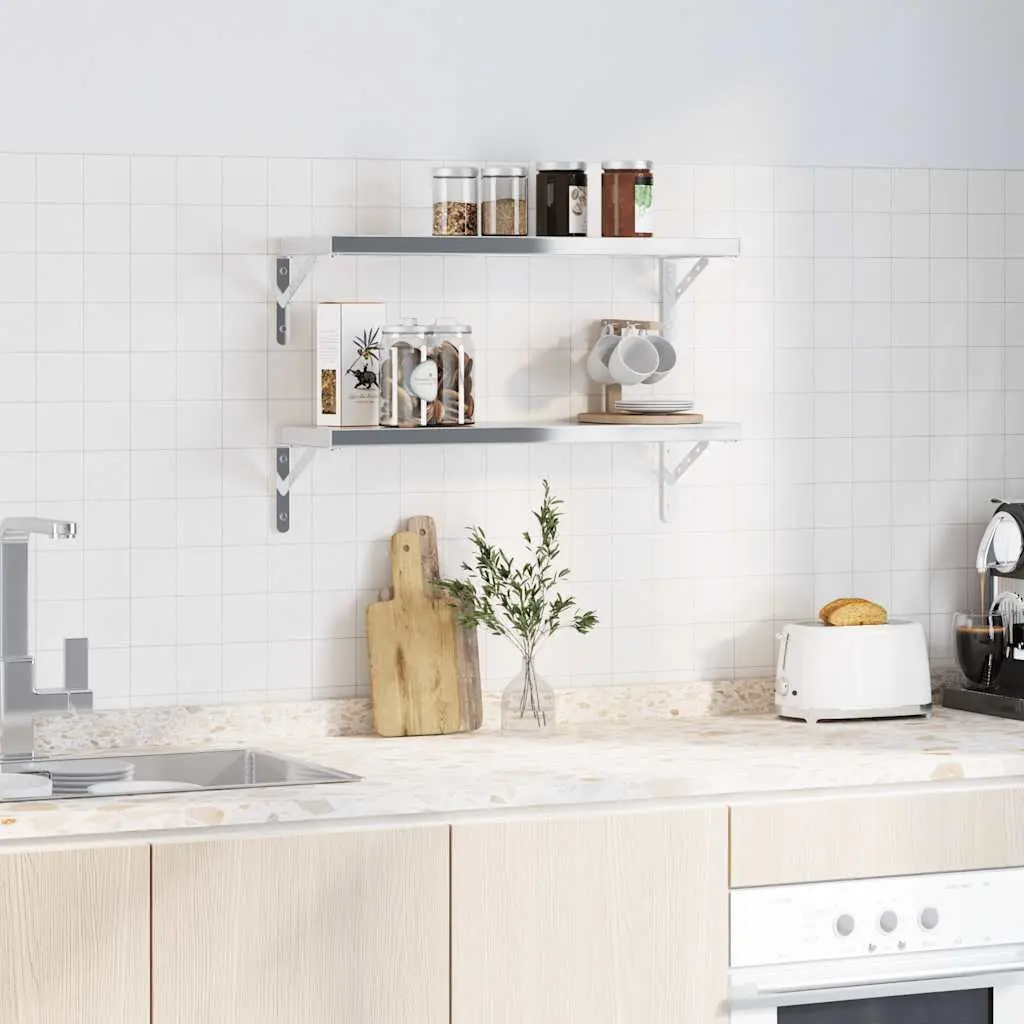 Shelf Brackets 4 Pieces Wall Mount Stainless Steel Shelving Support Hardware