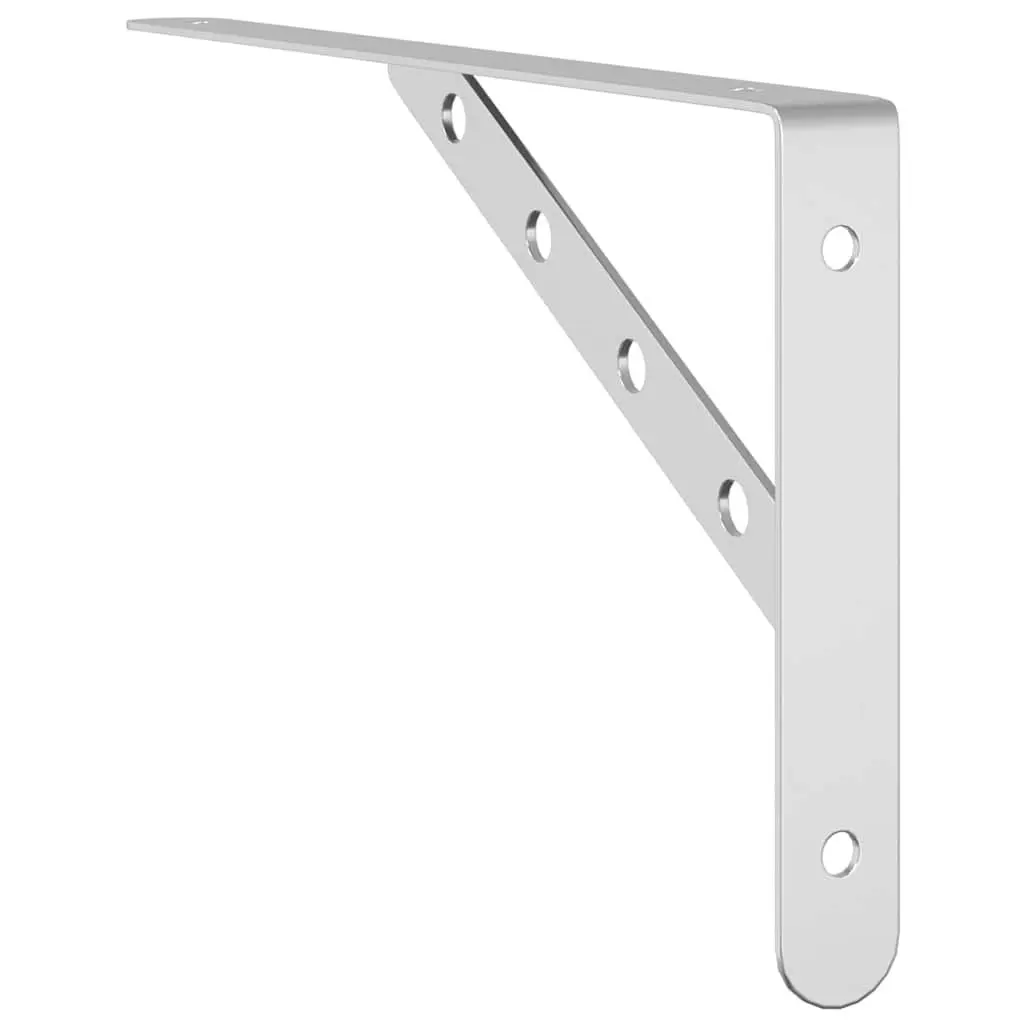 Shelf Brackets Stainless Steel 30 x 2.5 x 15.5 cm Silver 4 Pieces