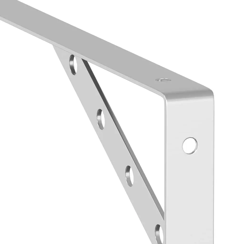 Shelf Brackets Stainless Steel 30 x 2.5 x 15.5 cm Silver 4 Pieces