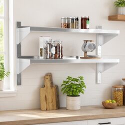Sturdy 2-Tier Wall Shelf for Modern Spaces