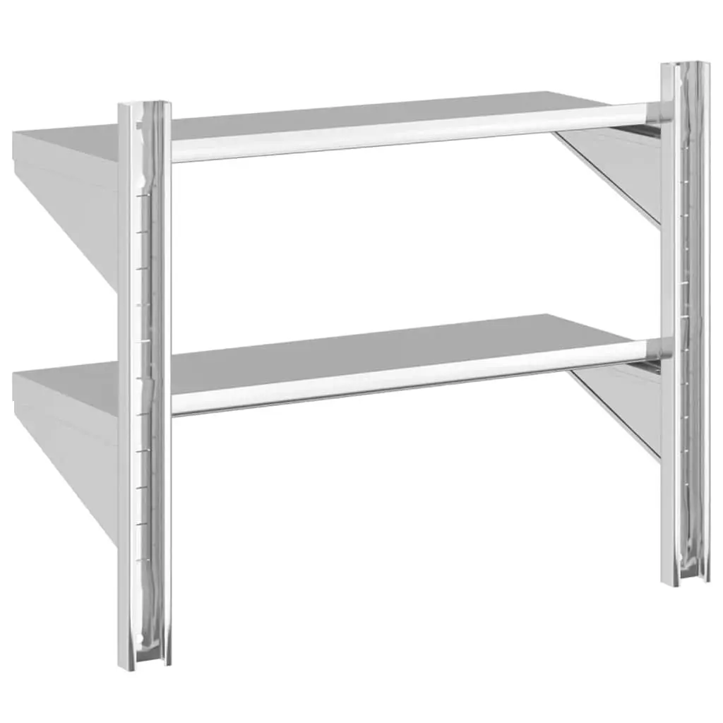 2-Tier Stainless Steel Wall Shelf for Storage