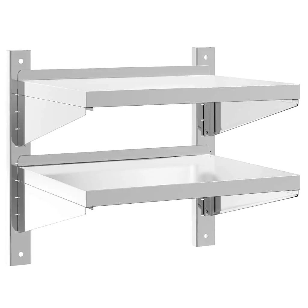 Stainless Steel 2-Tier Floating Shelf for Storage