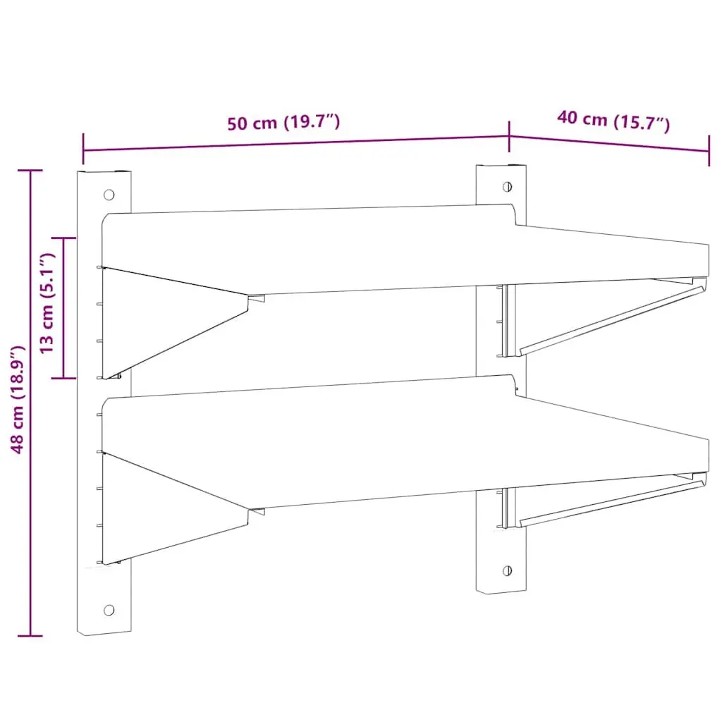 Stainless Steel 2-Tier Floating Shelf for Storage