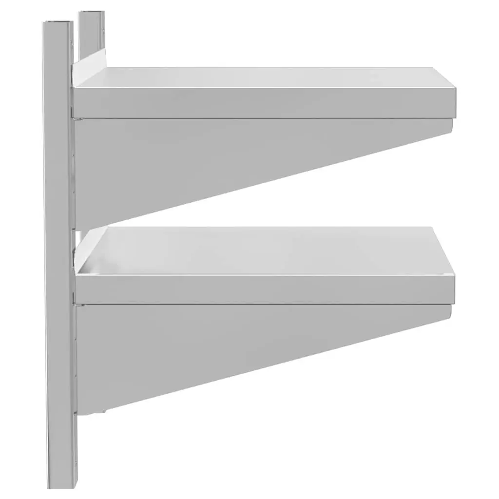 Stainless Steel 2-Tier Floating Shelf for Storage