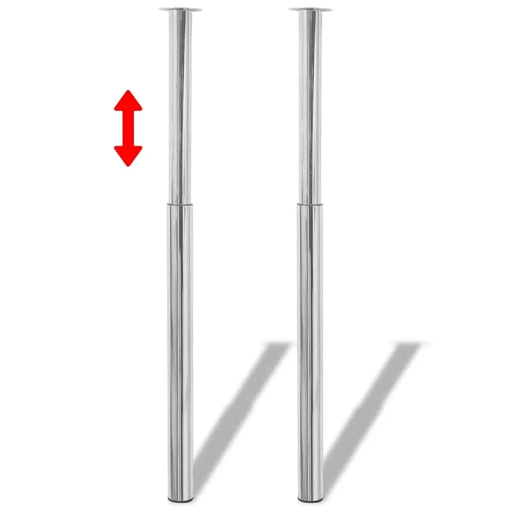 Telescopic Table Legs 4 Pieces Adjustable 710 mm-1100 mm Chrome Replacement