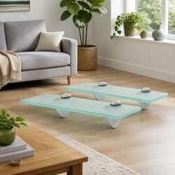 Tempered Glass Floating Wall Shelves, 2 pcs, 30x10 cm