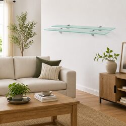 Modern Floating Glass Shelf 70x10 cm Transparent