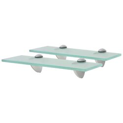 Premium 30x20 cm Transparent Glass Wall Shelf
