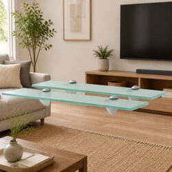 Modern Floating Wall Shelves 2 pcs Glass 50x20 cm