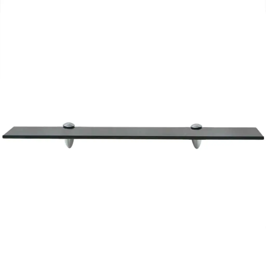 Floating Wall Shelves Tempered Glass 60x20 cm Black 2 Piece