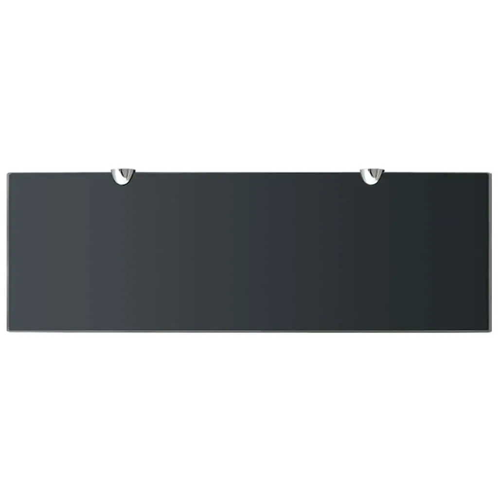 Floating Wall Shelves Tempered Glass 60x20 cm Black 2 Piece