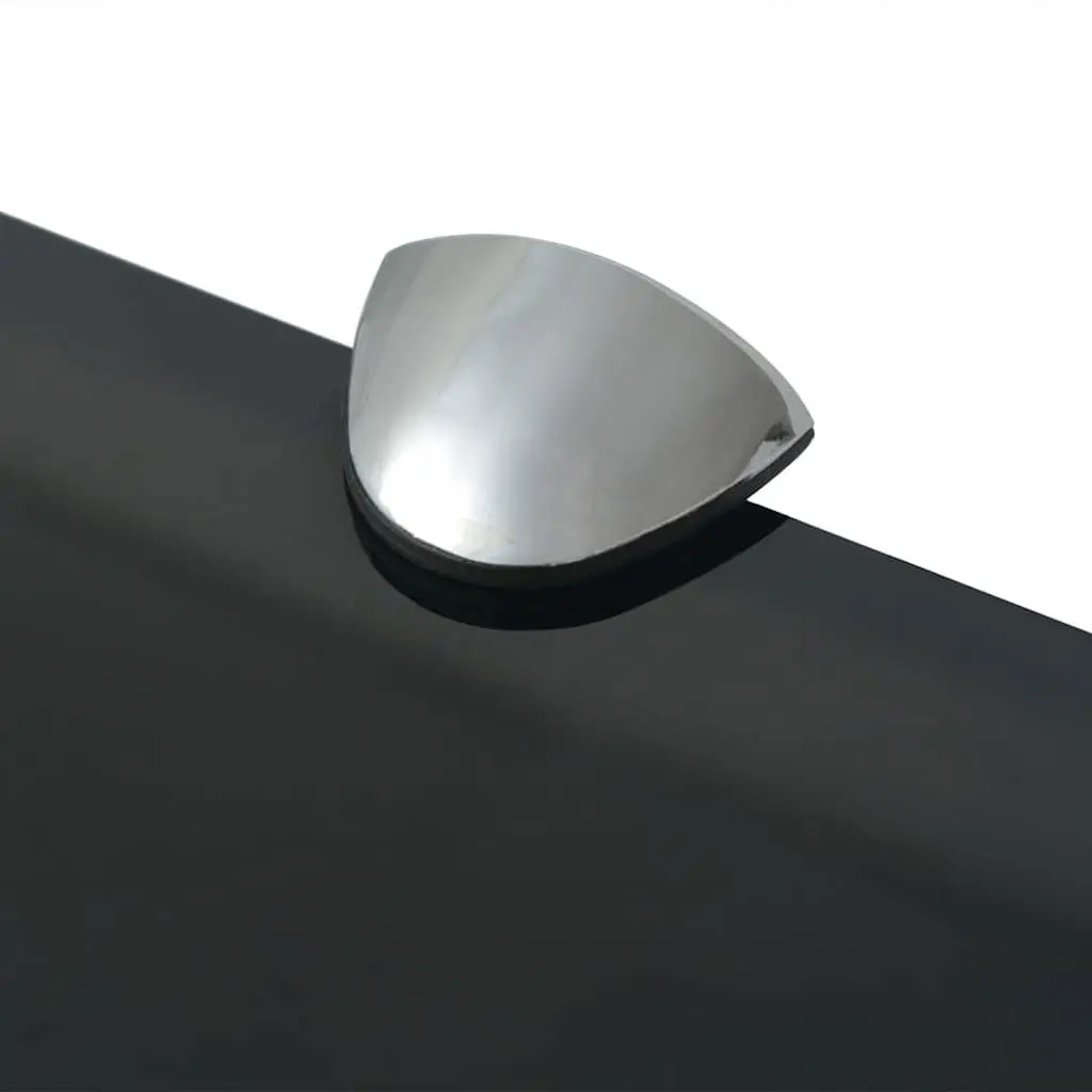 Floating Wall Shelves Tempered Glass 60x20 cm Black 2 Piece