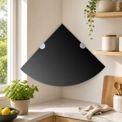 Durable Black Corner Wall Shelves Set of 2