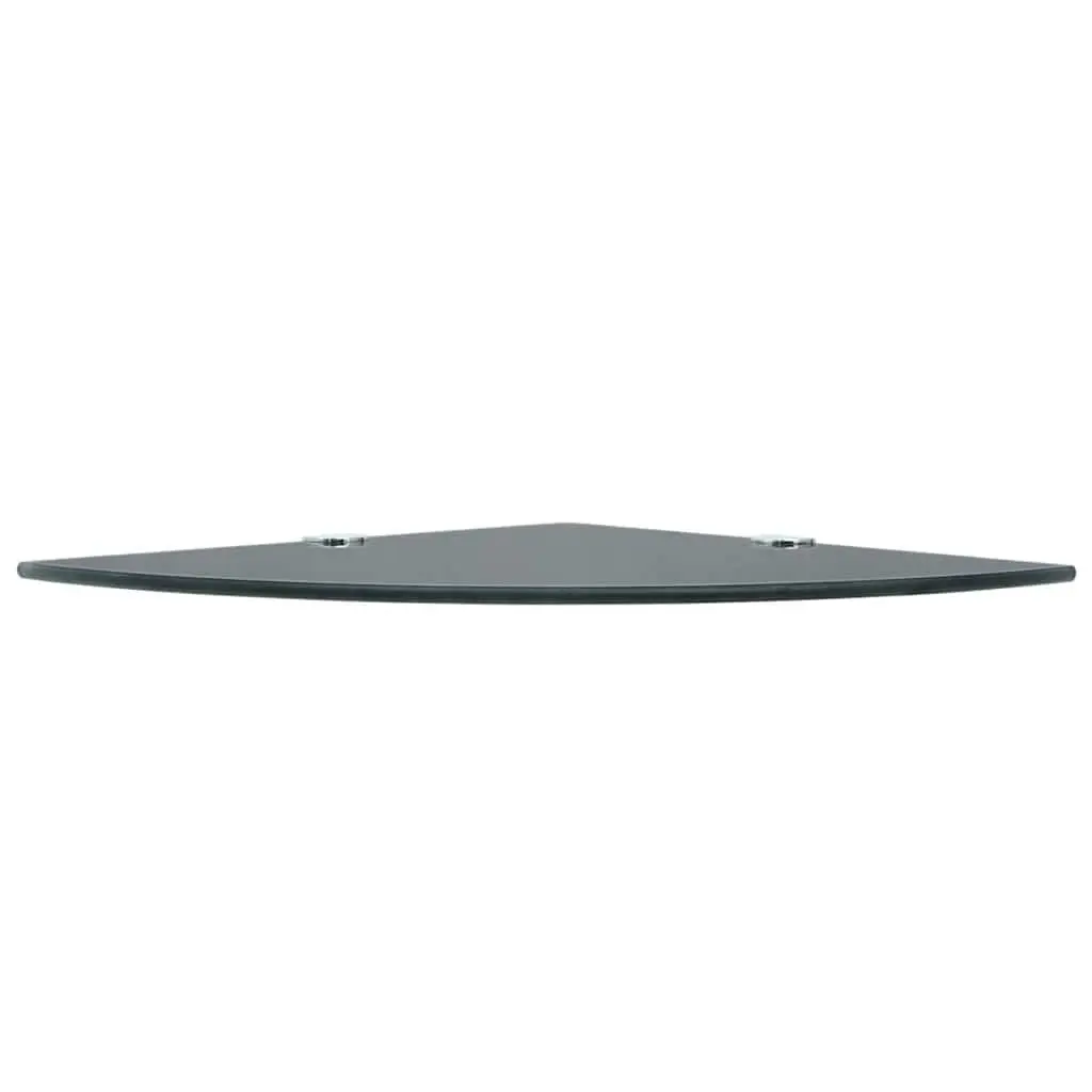 Corner Shelves Glass 25x25 cm Black Floating 2 pcs Chrome Supports