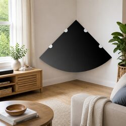 Black Glass Corner Wall Shelves 2 Pack for Versatile Storage