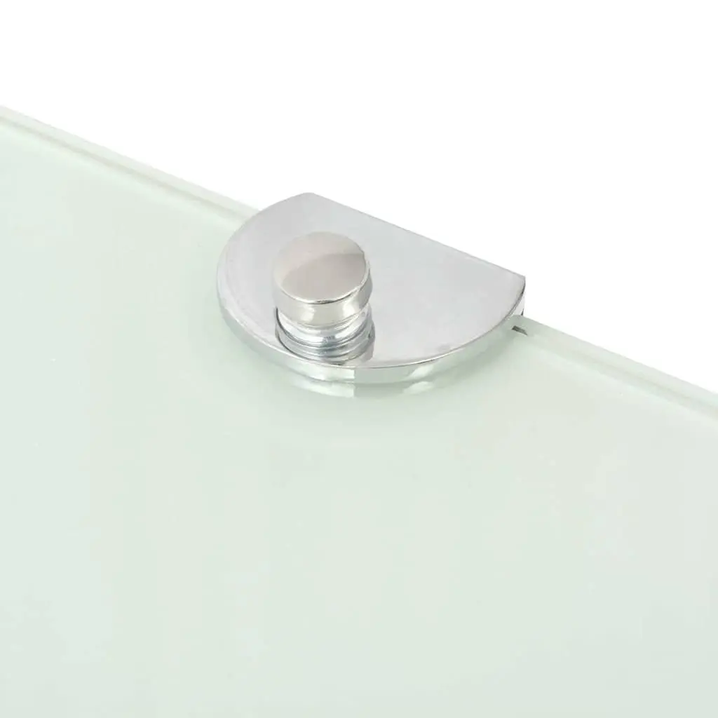 Corner Shelves 2 pcs Glass Wall Mounted Floating Shelf Chrome Supports 25x25 cm