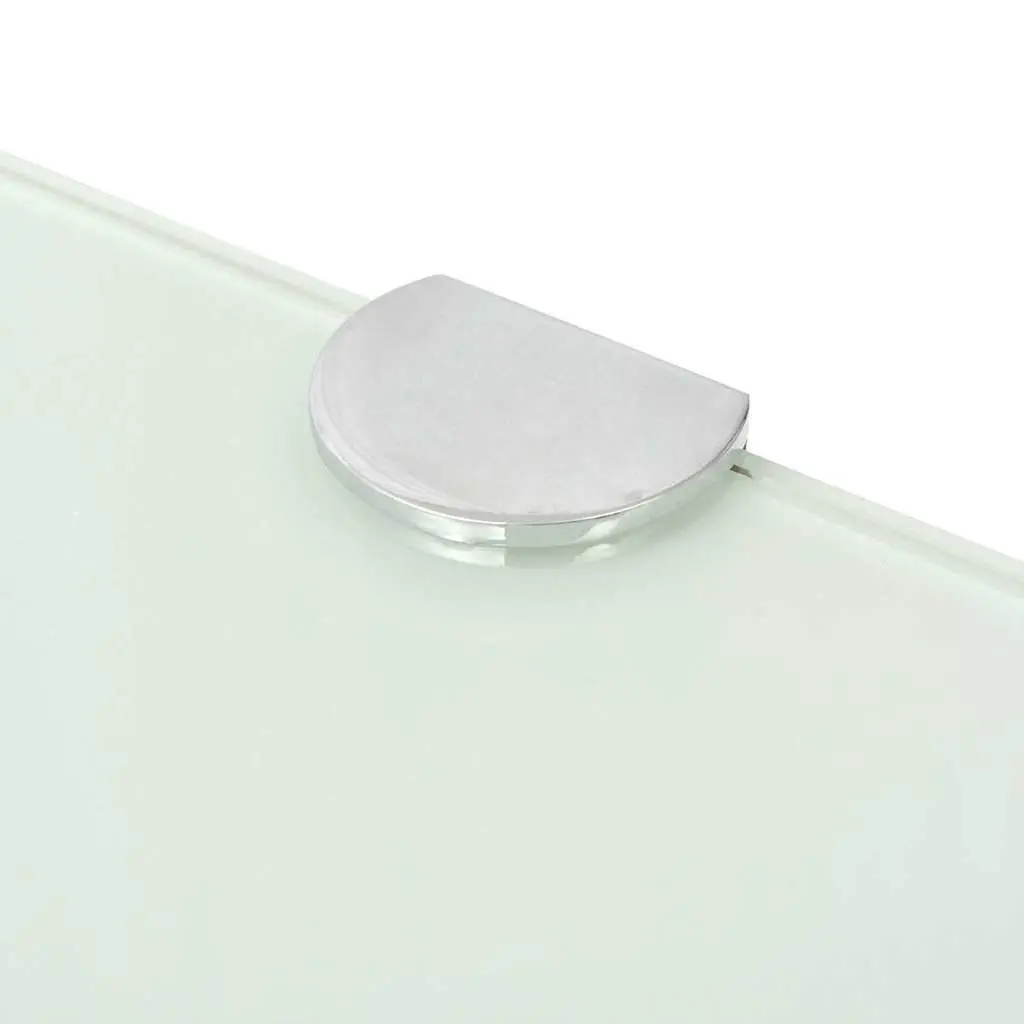 Corner Shelves 2 pcs Glass Wall Mounted Floating Shelf Chrome Supports 25x25 cm